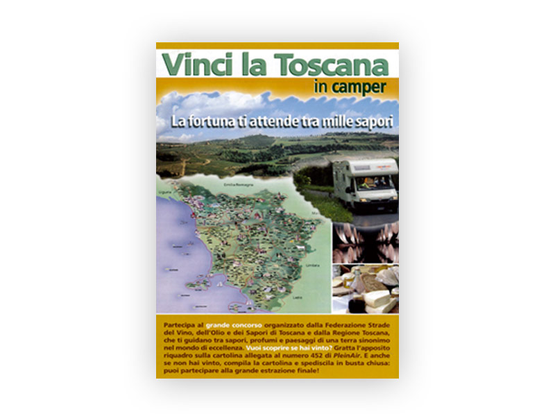 Volantino pubblicitario evento Vinci la Toscana | Caravanbacci.com