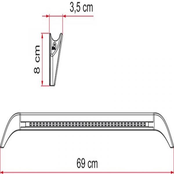 Luce Esterna Led Awning Light Gutter Misure - Caravanbacci