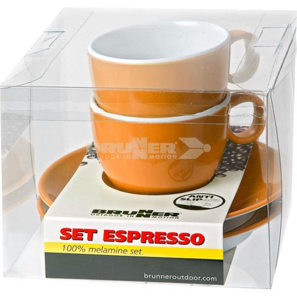 set espresso melammina arancio spectrum caravanbacci