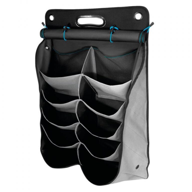 Organizer Da Porta 18 Tasche Per Scarpe, Cappelli E Accessori - Verde/Bianco Con Ganci Metallici