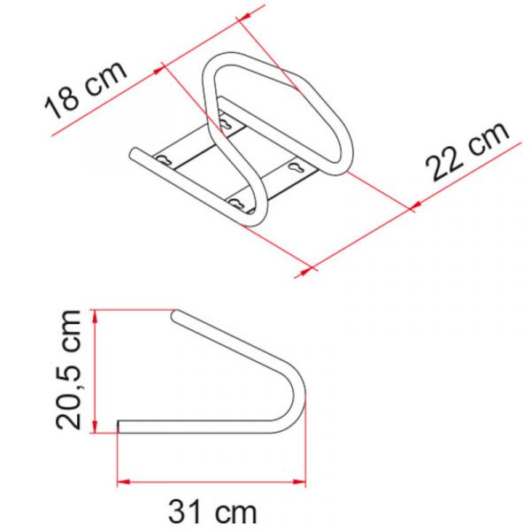 ferma ruota moto wheel chock F misure caravanbacci