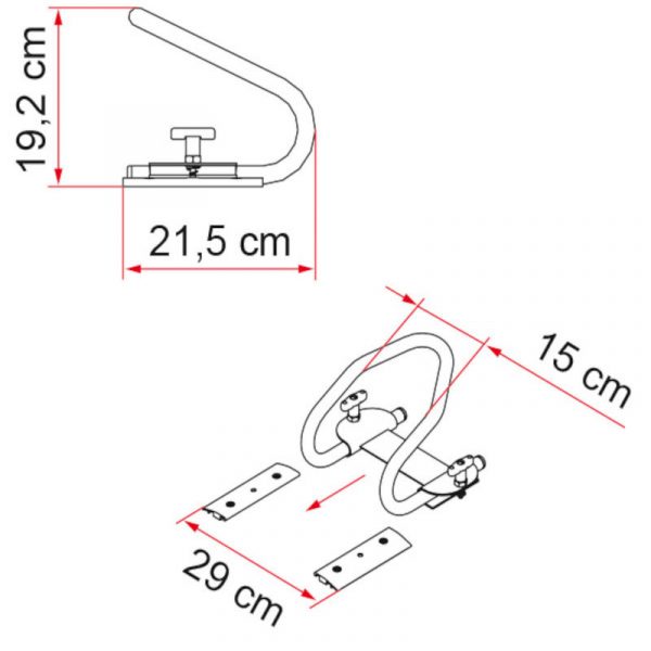 ferma ruota moto wheel chock R misure caravanbacci