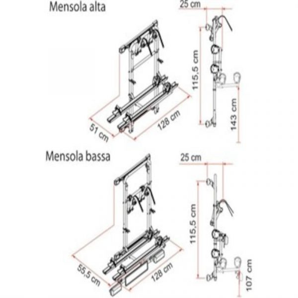 portabici fiamma 200dj ducato misure caravanbacci