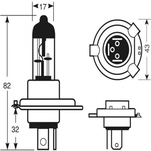 Lampada Alogena Fari H4 Misure - Caravanbacci