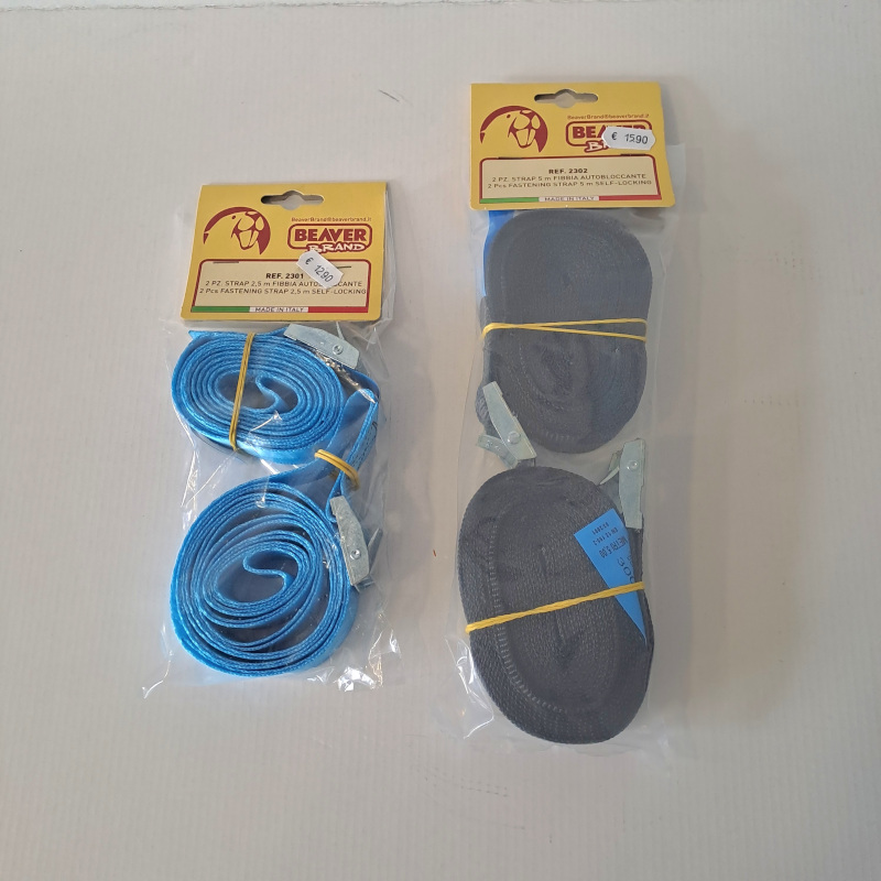 confezione da due cinghie autobloccanti mt.2,5 e mt.5 caravanbacci