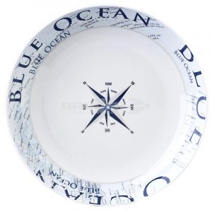 piatto fondo melammina blue ocean caravanbacci