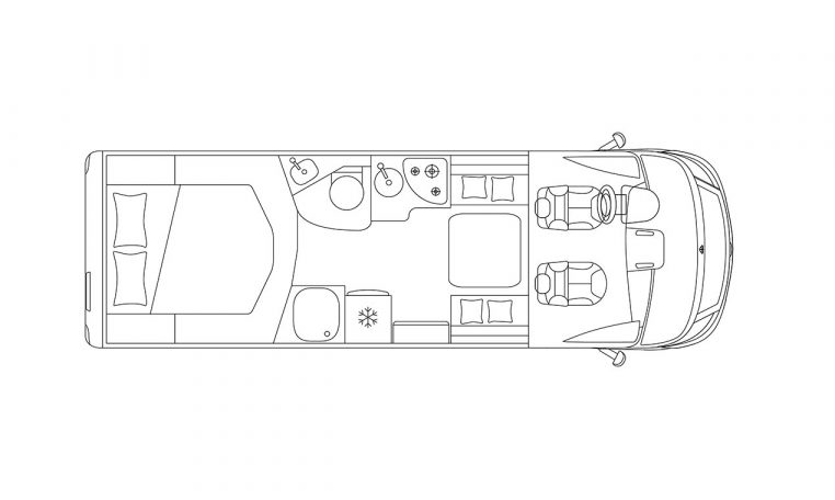 Piantina Camper Ecovip H 3512 DS | Caravanbacci.com