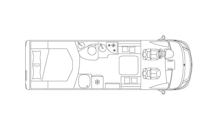 Piantina Camper Ecovip H 4112 DS | Caravanbacci.com