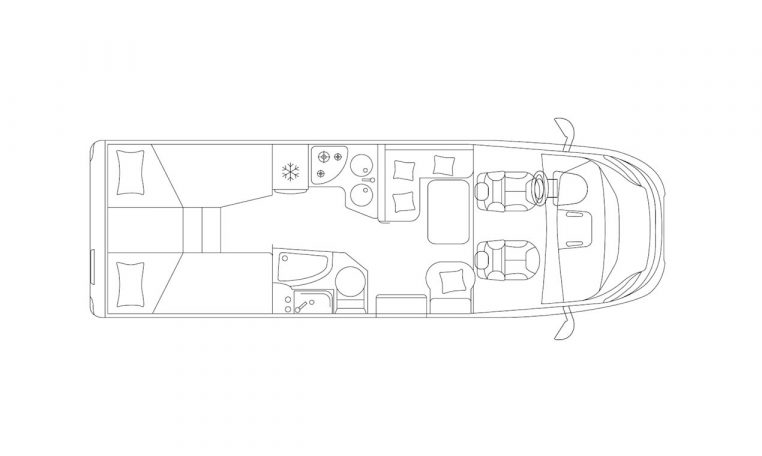 Piantina camper Ecovip L 3009 | Caravanbacci.com