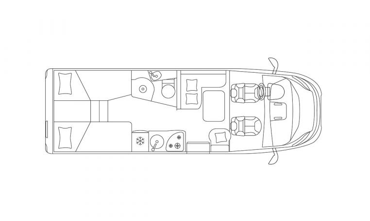 Piantina camper Ecovip L 3009 | Caravanbacci.com