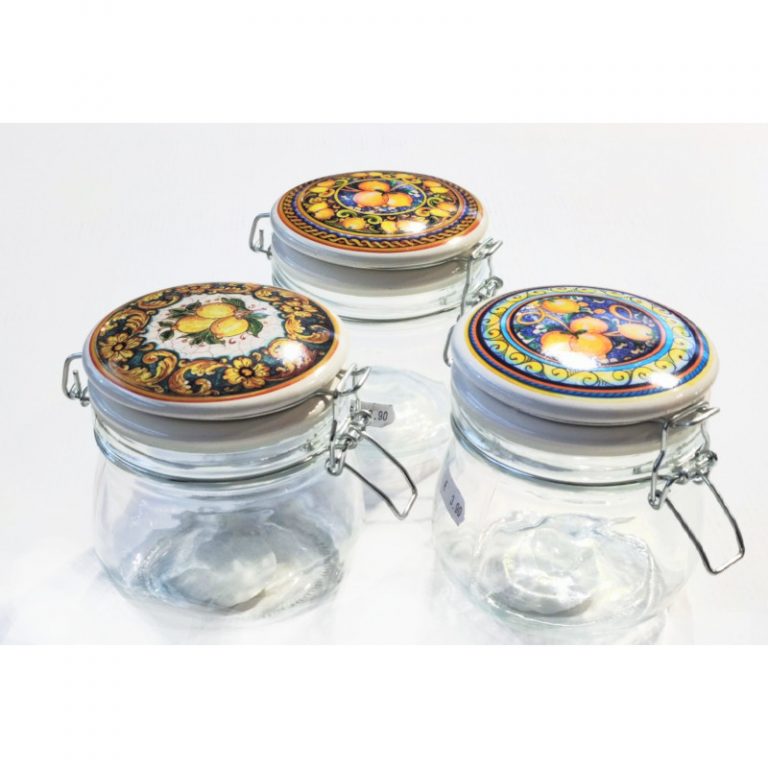 Set Di 2 Barattoli In Vetro Decorativi Con Coperchio – Motivo A Diamante Per Bagno, Cucina E Trucchi – 15,8 E 12,5 Cm