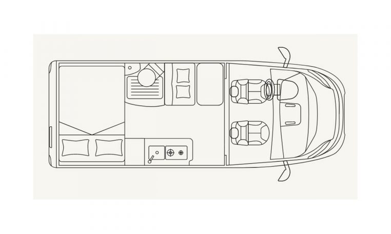 Piantina camper Ecovip vista dall'alto | Caravanbacci.com