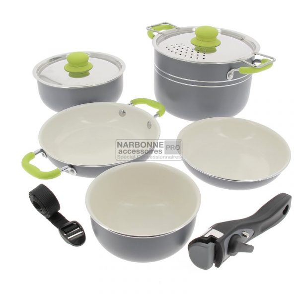 set pentole campeggio antiaderenti 8 pezzi caravanbacci