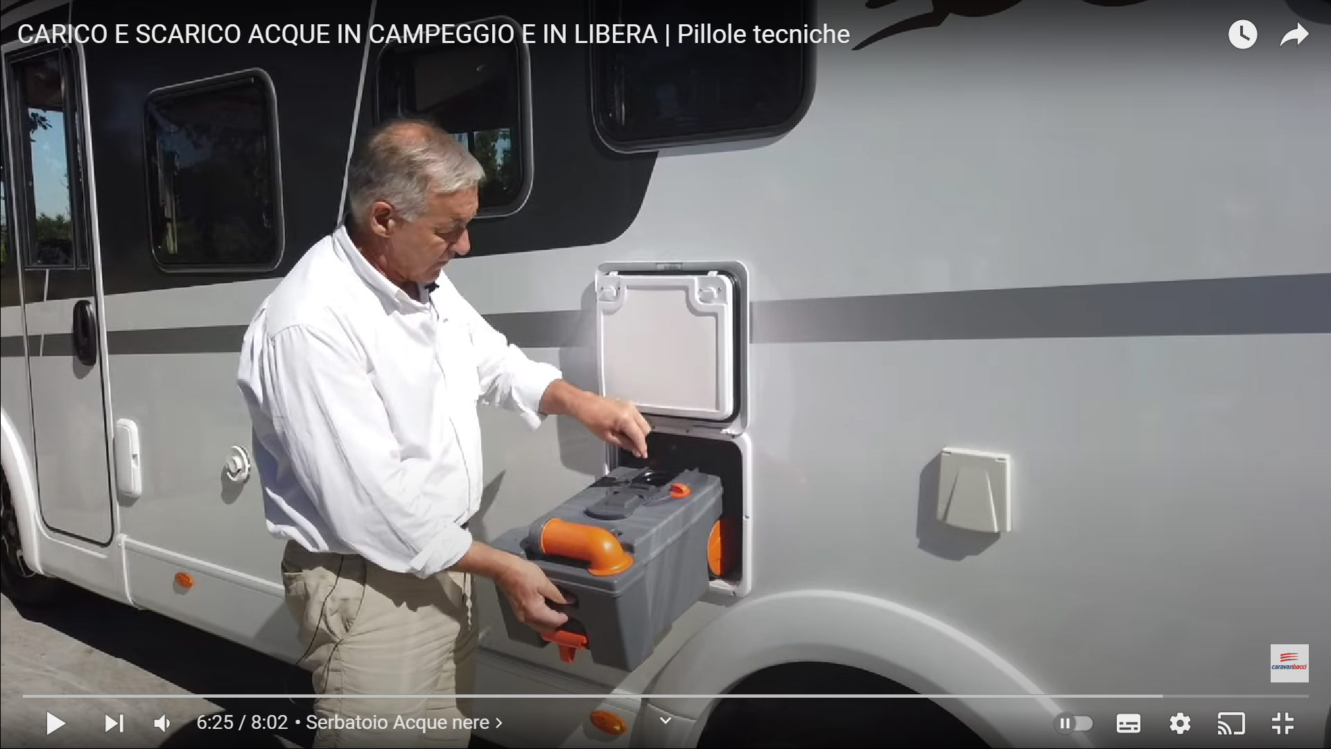 Come si carica e si scarica l’acqua nel camper