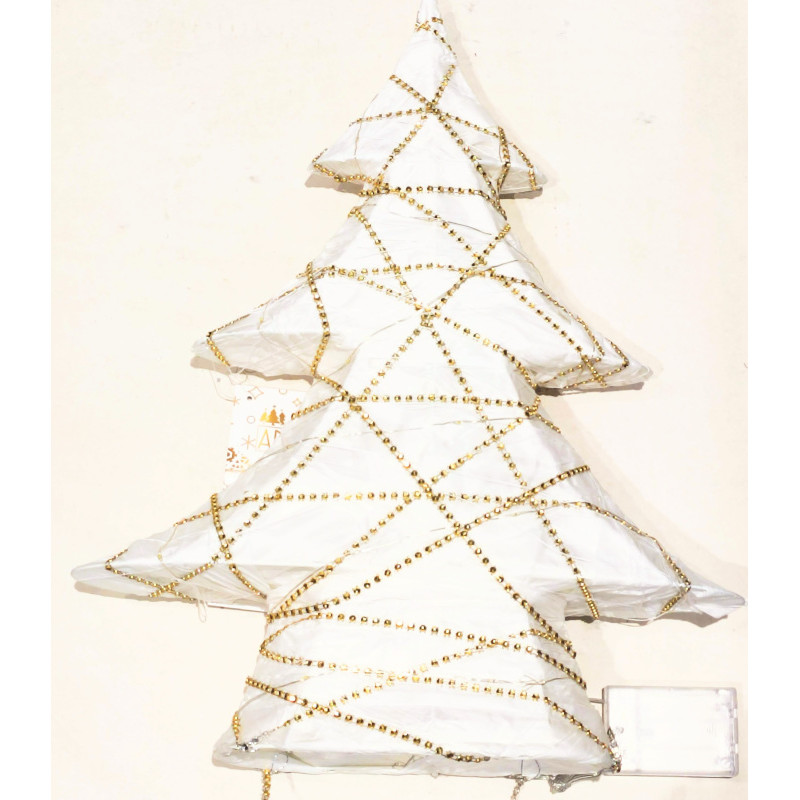 albero natale carta con decorazioni bianco-oro caravanbacci