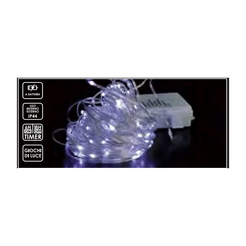 Luci natalizie catena 100 led uso interno caravanbacci