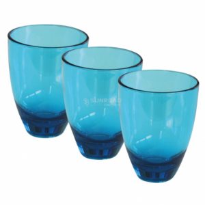 set tre bicchieri acqua in policarbonato blu caravanbacci