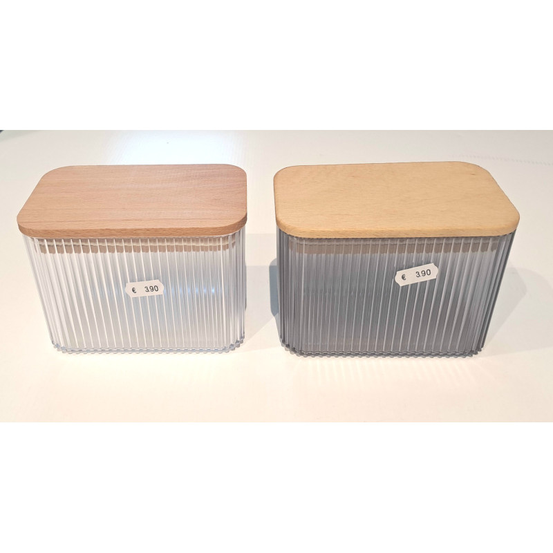 Contenitori in plastica da cucina con coperchio bamboo - Caravanbacci