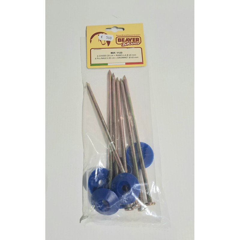 picchetti in acciaio a chiodo con disco cm. 20 caravanbacci 1123