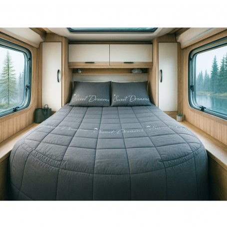 pronto letto in policotone grigio varie misure caravanbaccci
